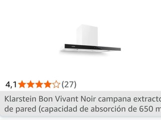 Campana extractora 90 cm marca klarstein