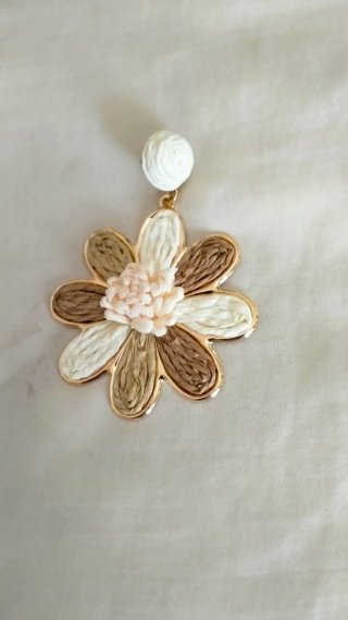 Pendientes flor grandes mujer