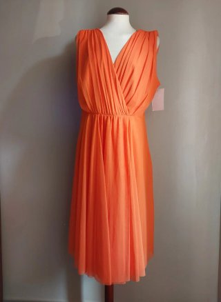 Vestido naranja tul vintage talla 46/48