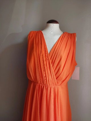 Vestido naranja tul vintage talla 46/48