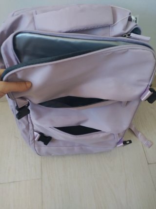 Mochila violeta de cabina con puerto USB, NUEVA