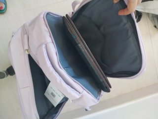 Mochila violeta de cabina con puerto USB, NUEVA