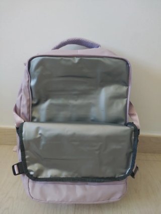 Mochila violeta de cabina con puerto USB, NUEVA