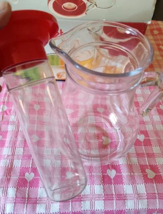 Caraffa e 6 Bicchieri Fidenza Vetraria