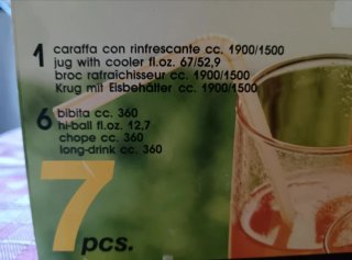Caraffa e 6 Bicchieri Fidenza Vetraria