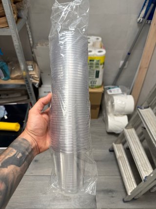 Vaso plástico 425cc con tapa pack de 50ud