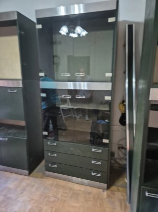 Mueble comedor cristal y metal