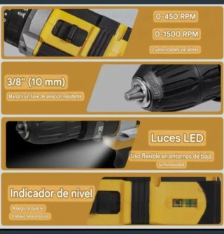 Taladro Atornillador Inalámbrico (2 Baterías)