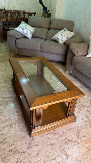 Conjunto de muebles de salón de madera maciza