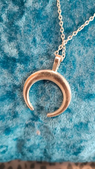 Colgante Doble Luna Plata