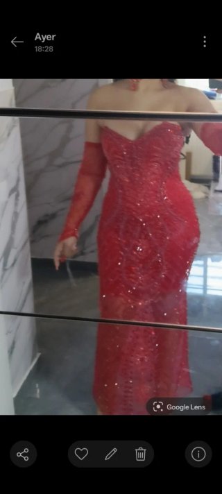 Vestido de fiesta gitana rojo