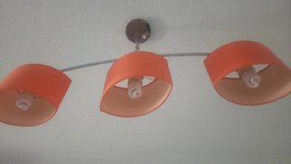 Lámpara de salón 3 tulipas naranja