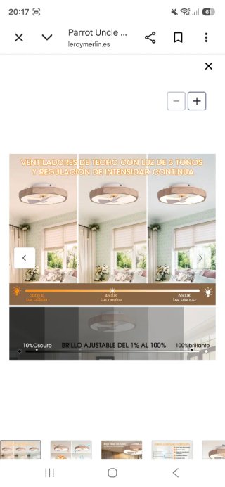 Ventilador Techo LED 50cm Parrot Uncle