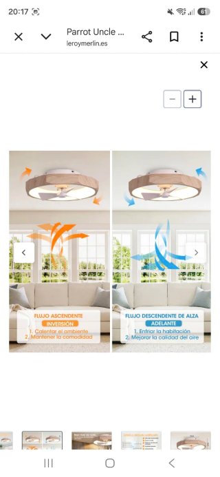 Ventilador Techo LED 50cm Parrot Uncle