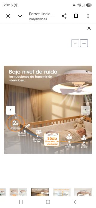 Ventilador Techo LED 50cm Parrot Uncle