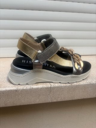 Sandalias Hispanitas Talla 39 Doradas/Plateadas