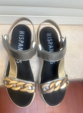 Sandalias Hispanitas Talla 39 Doradas/Plateadas