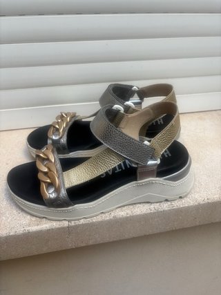 Sandalias Hispanitas Talla 39 Doradas/Plateadas