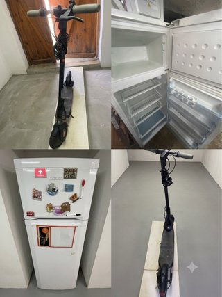 Patinete y Refrigerador Beko