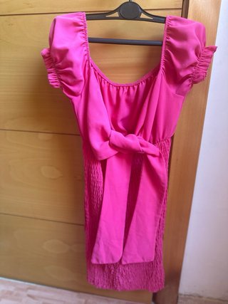 Vestido rosa elástico