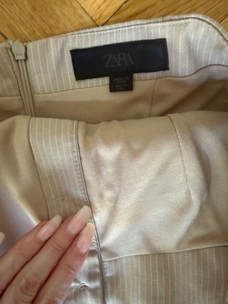 Vestido conjunto raya diplomática beige