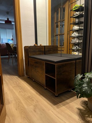 Banco zapatero con asiento y almacenaje