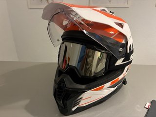 Casco LS2 MX702 Orange+gafas Off Road+SENA
