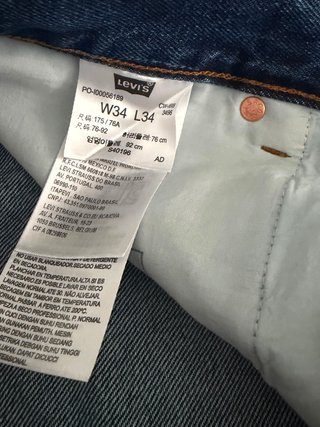 Levi's 501 Original Stretch W34 L34 Nuovo