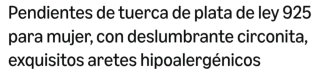 Pendientes Corazón Circonita Plata