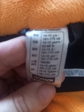 Abrigo Quechua niño negro con gorro