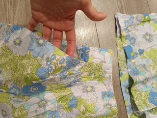 Conjunto Mango floral azul y verde