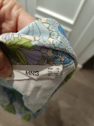 Conjunto Mango floral azul y verde