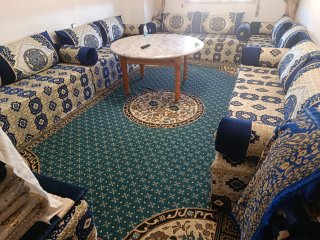 Salón Marroquí Beige y Azul