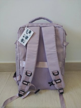 Mochila nueva con puerto USB de cabina, lila