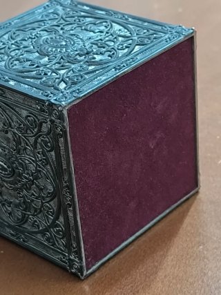 Joyero vintage chapado en plata forro terciopelo