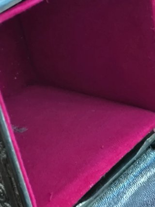 Joyero vintage chapado en plata forro terciopelo