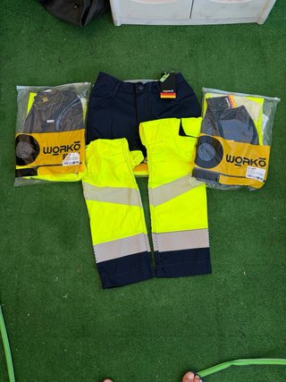 Pantalones de trabajo WORKO azul y amarillo 4Unida