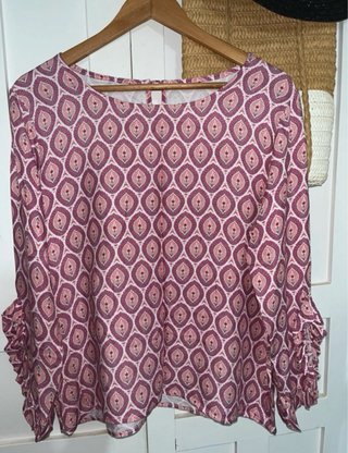 Blusa estampada manga 3/4 viscosa