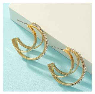 Pendientes Aro Dorados con Brillantes