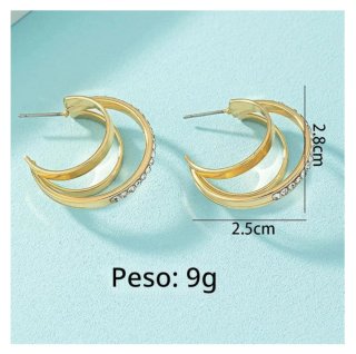 Pendientes Aro Dorados con Brillantes