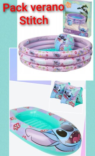 Pack Verano Stitch Disney Piscina y Barca