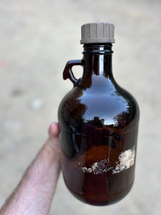 Garrafa Vidrio Ámbar Vintage Asa