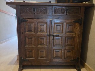 Mueble recibidor castellano madera