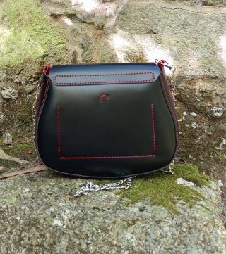 Bolso Gótico Punk Vamp Negro Rojo