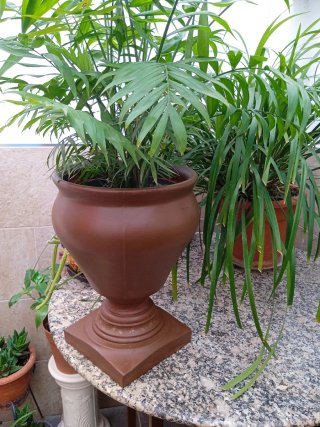 Macetero de terracota con peana