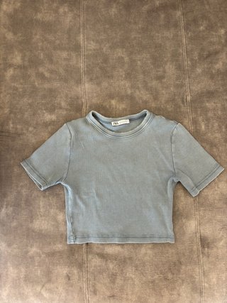 Camiseta corta Zara azul