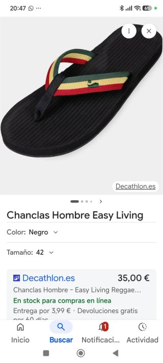 Chanclas Indosole Rasta Talla M