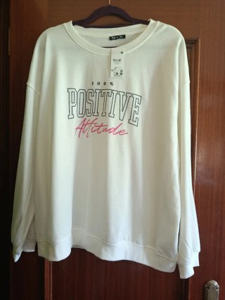 Sudadera TEX Blanca XXL 100% Positive Attitude