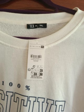 Sudadera TEX Blanca XXL 100% Positive Attitude