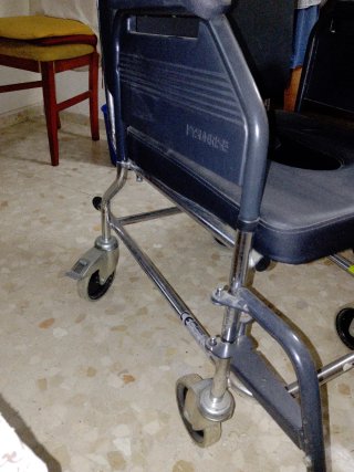 Silla de ruedas con inodoro para interior